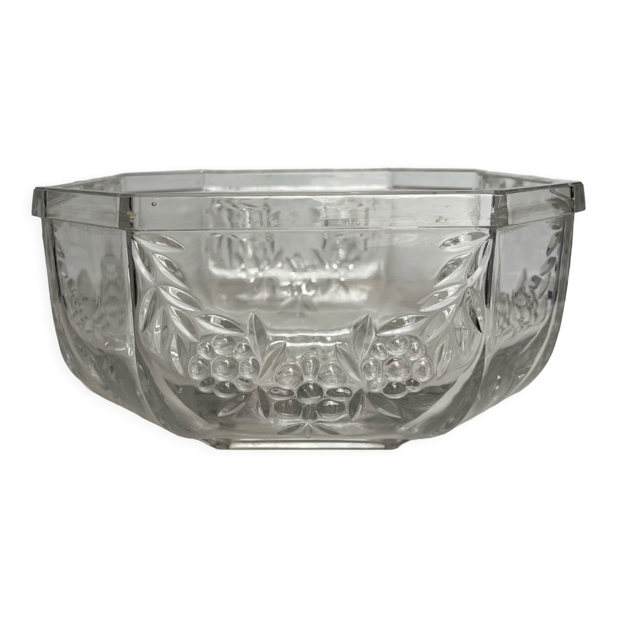 Saladier en cristal moulé