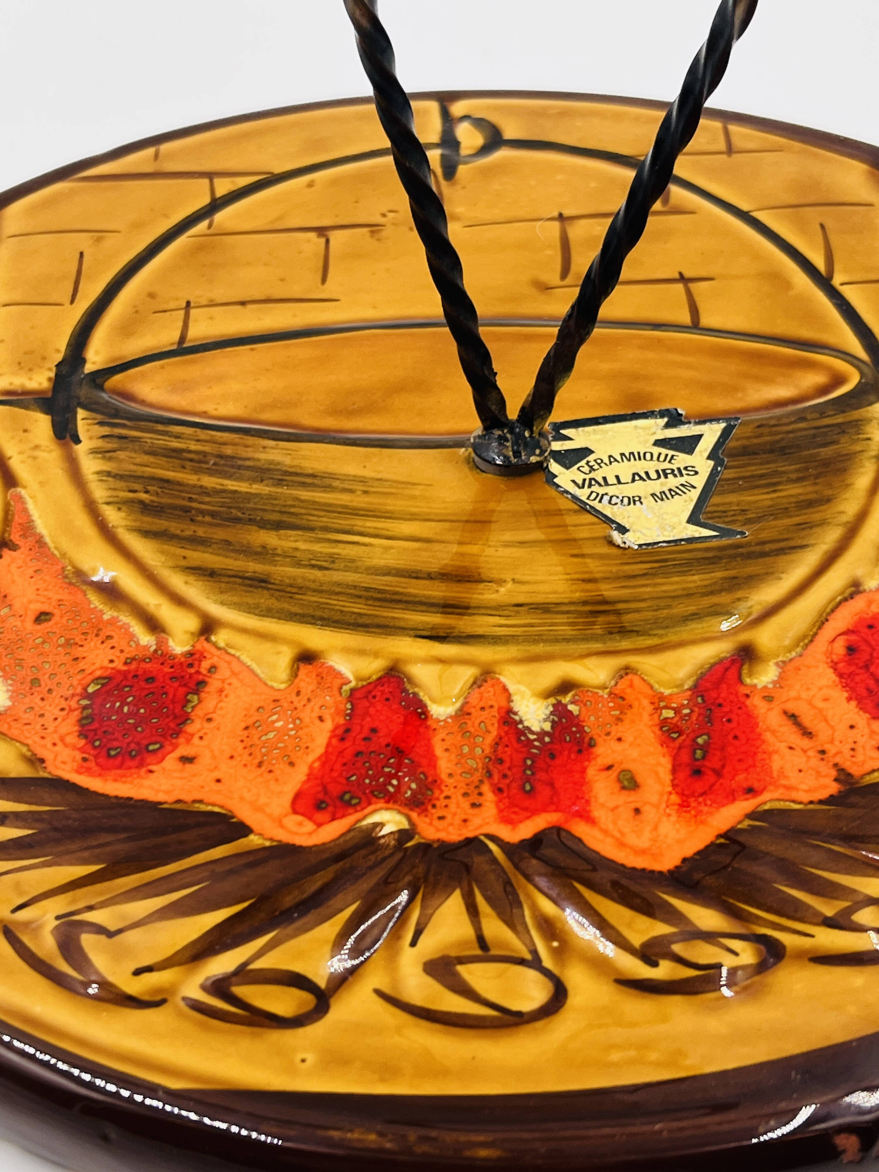 Cheese board with cauldron decoration, Vallauris