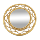 Miroir vintage rond en rotin