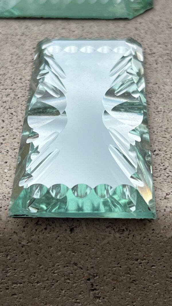 Verre miroir biseauté - portes couteaux dessous de bouteillle