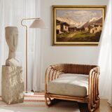 Italian signed mountain landscape painting from 20th century