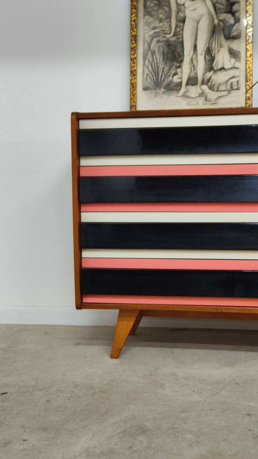 Commode U 453 pink by Jiri Jiroutek for Interier Praha 1961