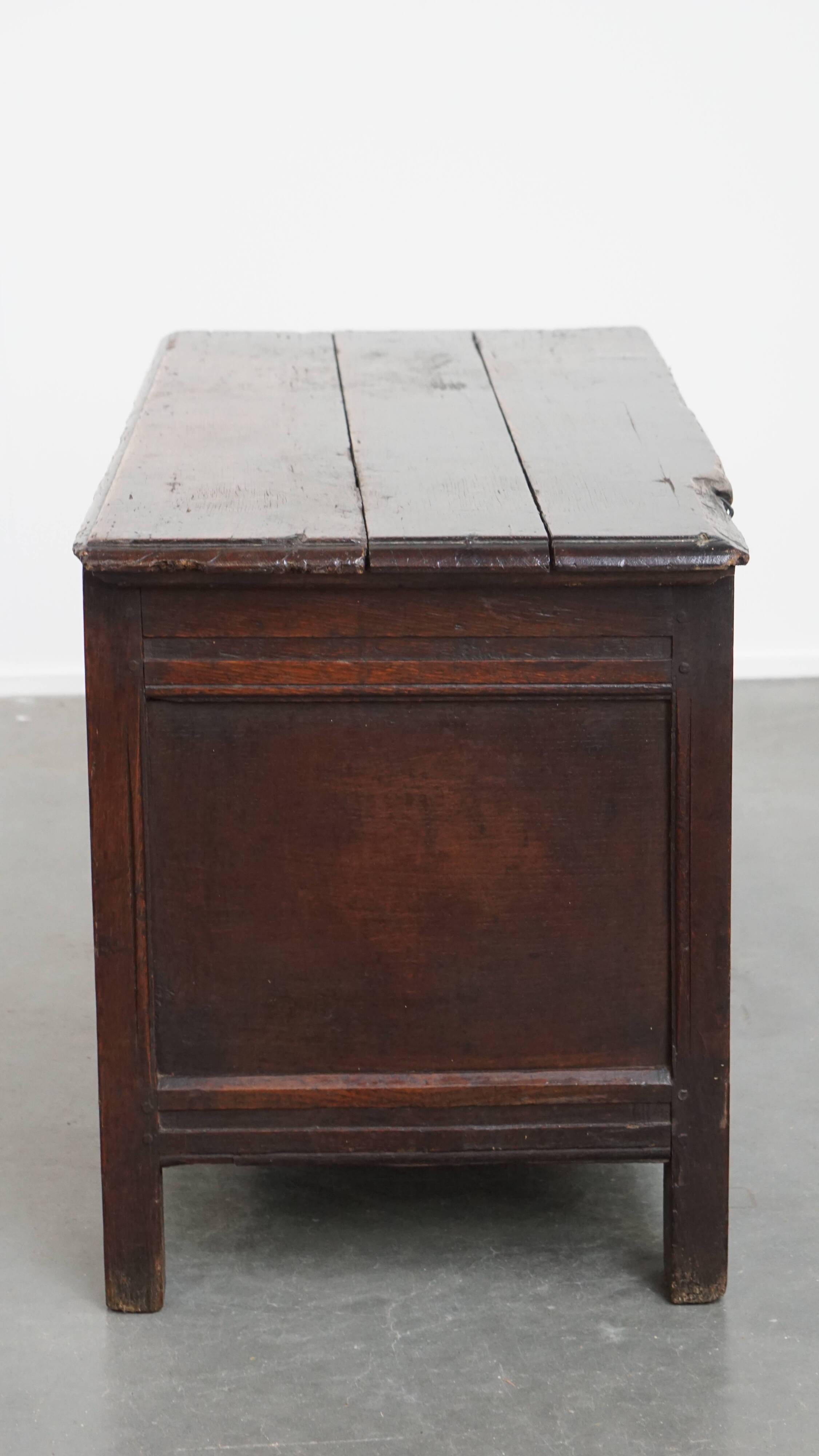Antique 17th-century English oak chest