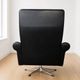 Vintage Danish mid-century black leather swivel chair 1970s