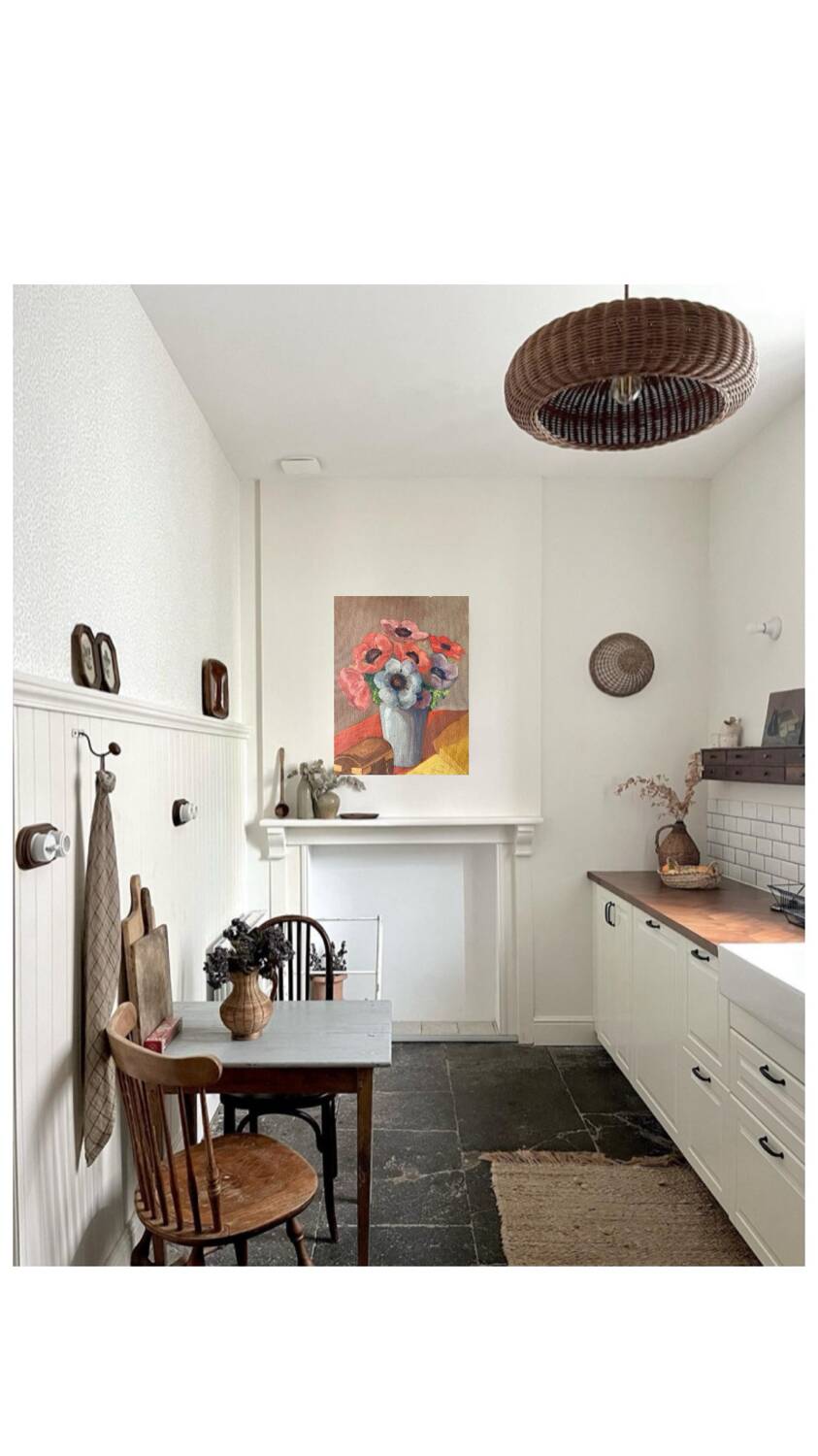 Still life with flowers and fruit