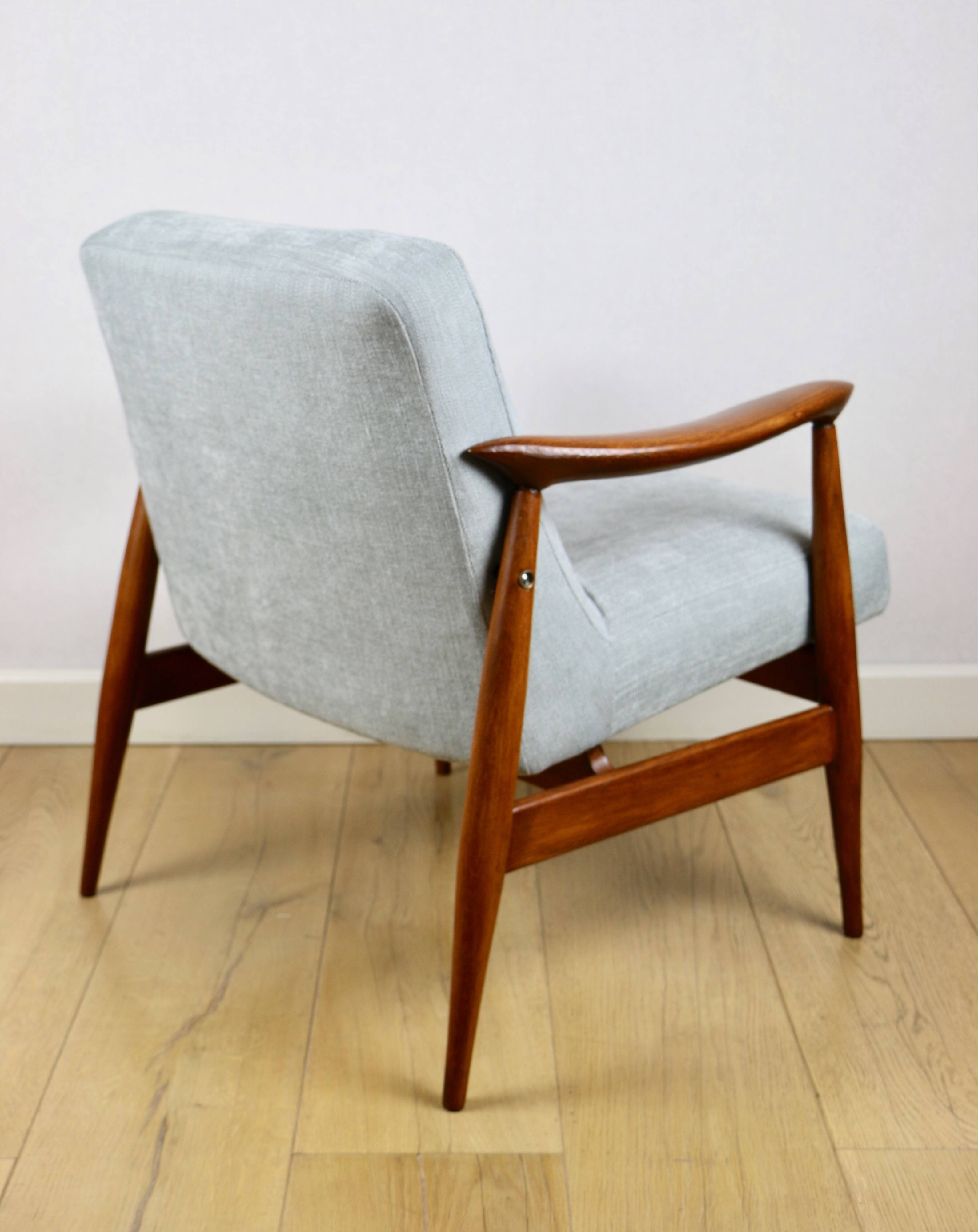 Light Blue GFM63 Lounge Chair by J. Kedziorek, 1970s