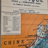 Large vintage school wall map – Pacific Ocean