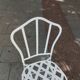 Antique garden furniture in solid wrought iron.