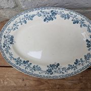 Ancien plat de service ovale terre de fer Debray service Guadeloupe