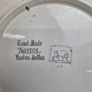 Vintage decorative plate Nassos Rodos-Hellas hand-painted