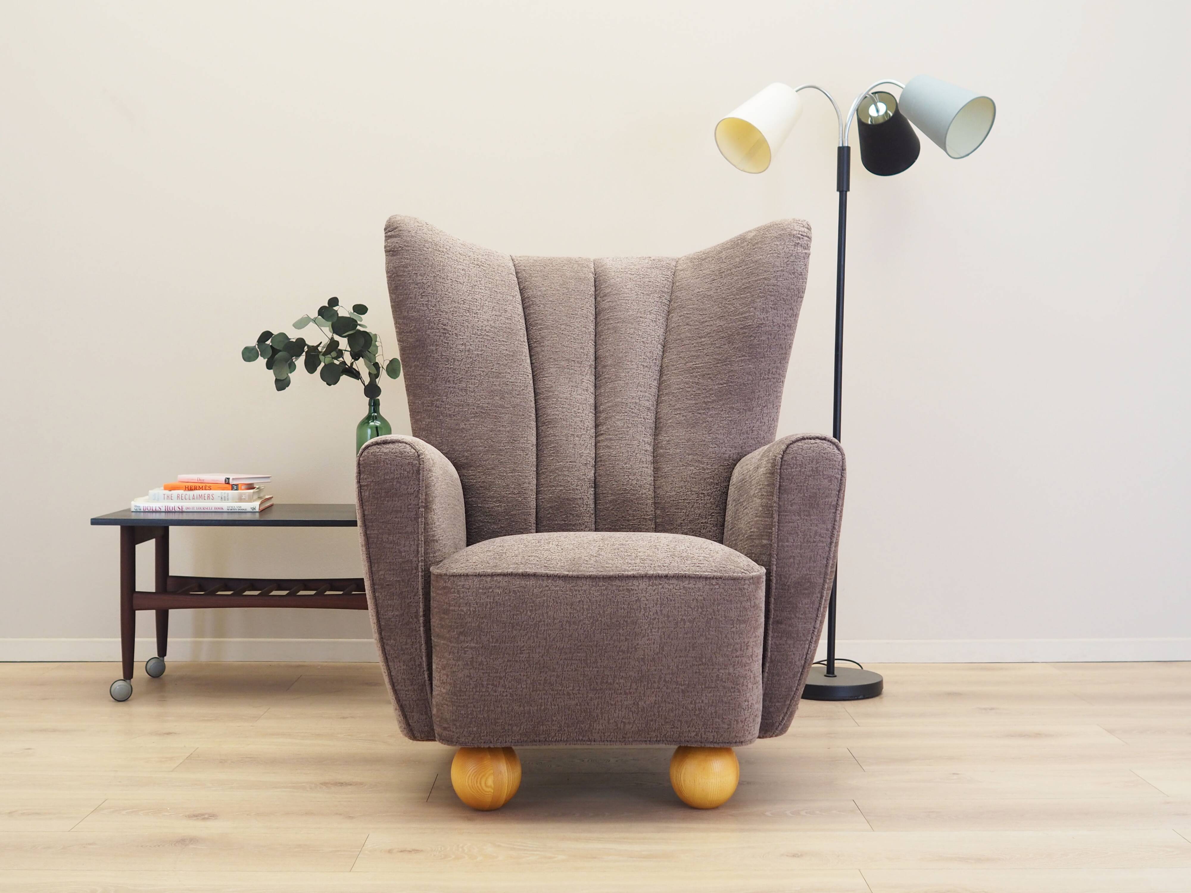 Grey armchair, Scandinavian design, production: Denmark