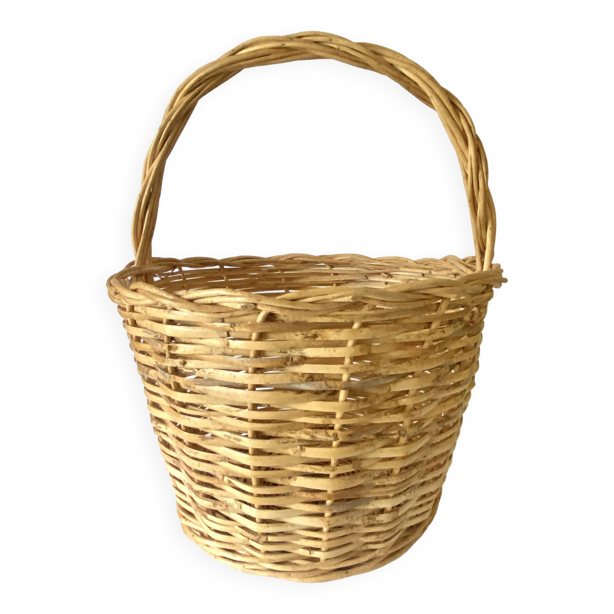 Round rattan basket 35 cm diameter