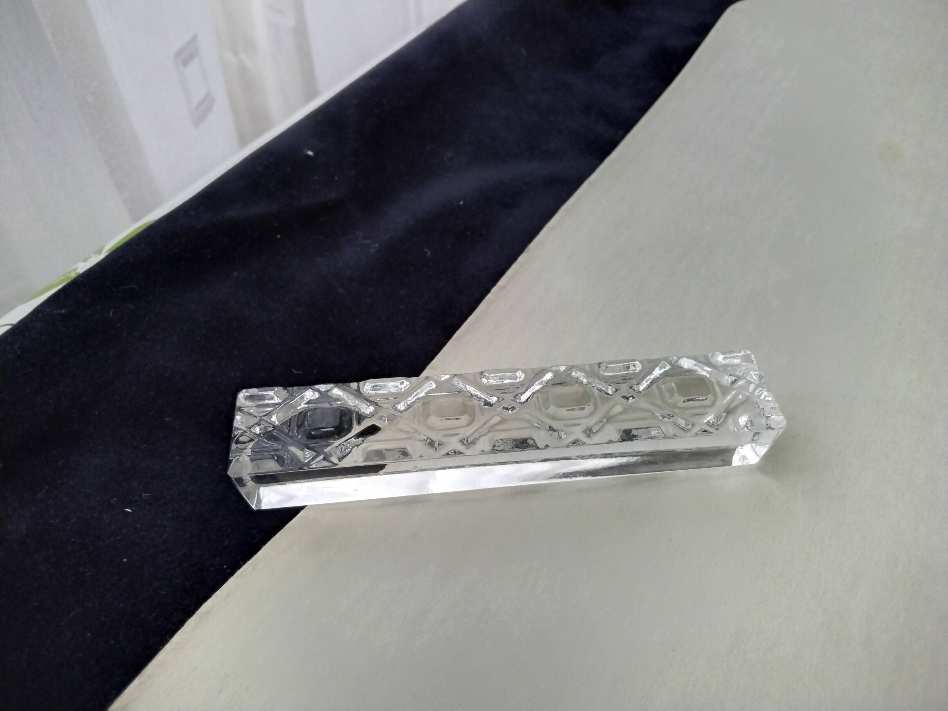 Set of 9 Hungarian crystal knife rests, strip shape