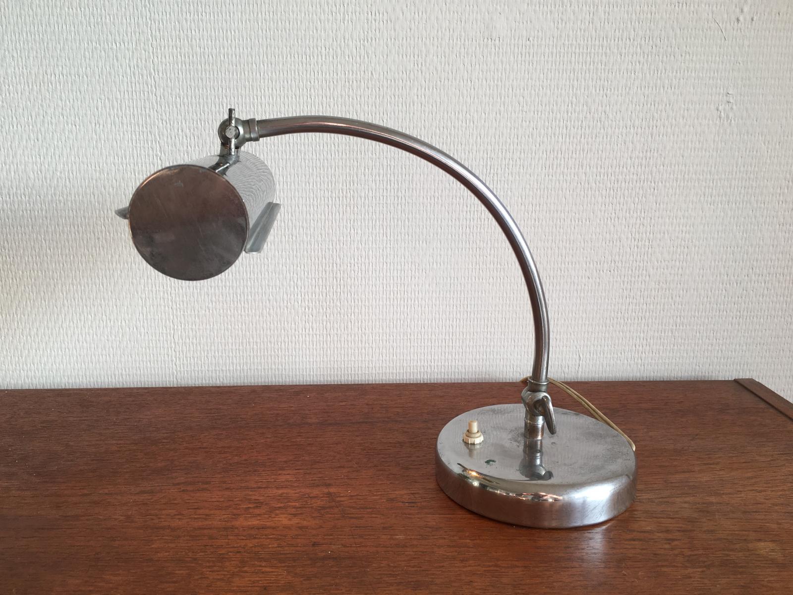Vintage desk lamp in chrome