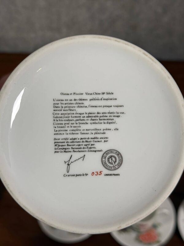 service à thé édition limitée en porcelaine de Limoges
