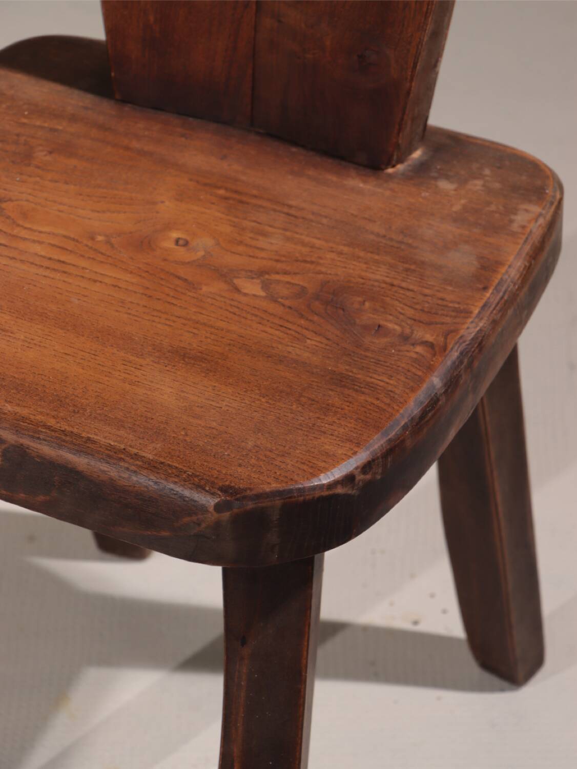 Pair of brutalist chairs in solid elm