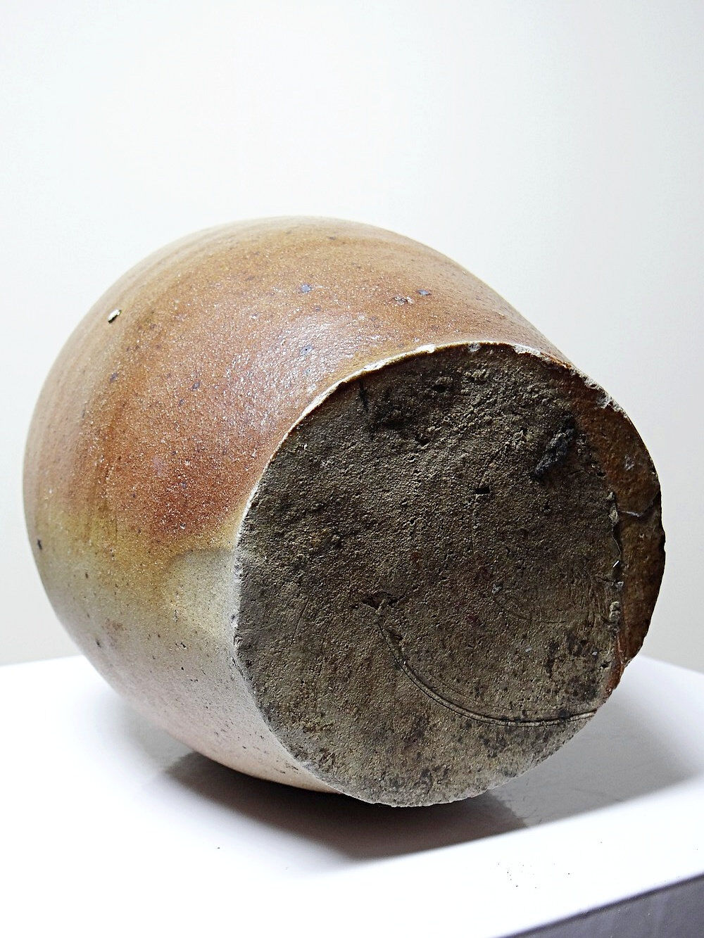 Ancient cruche from the 19th-20th century, artisanal glazed stoneware from Puisaye.