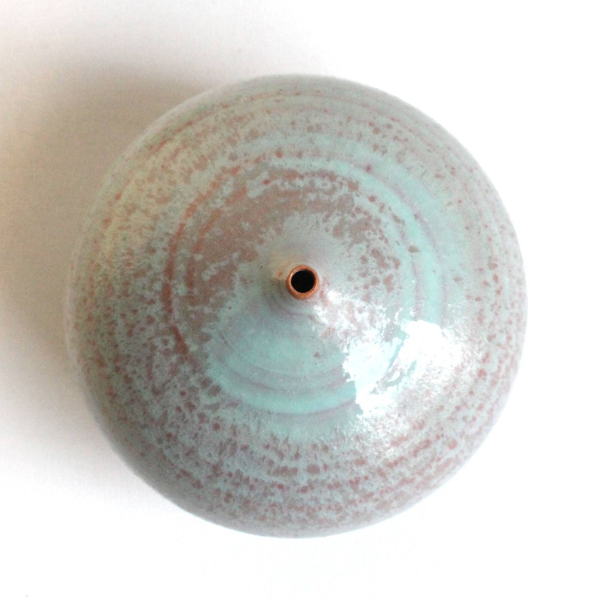 Pair of vintage miniature ceramics in aqua green - Antonio Lampecco