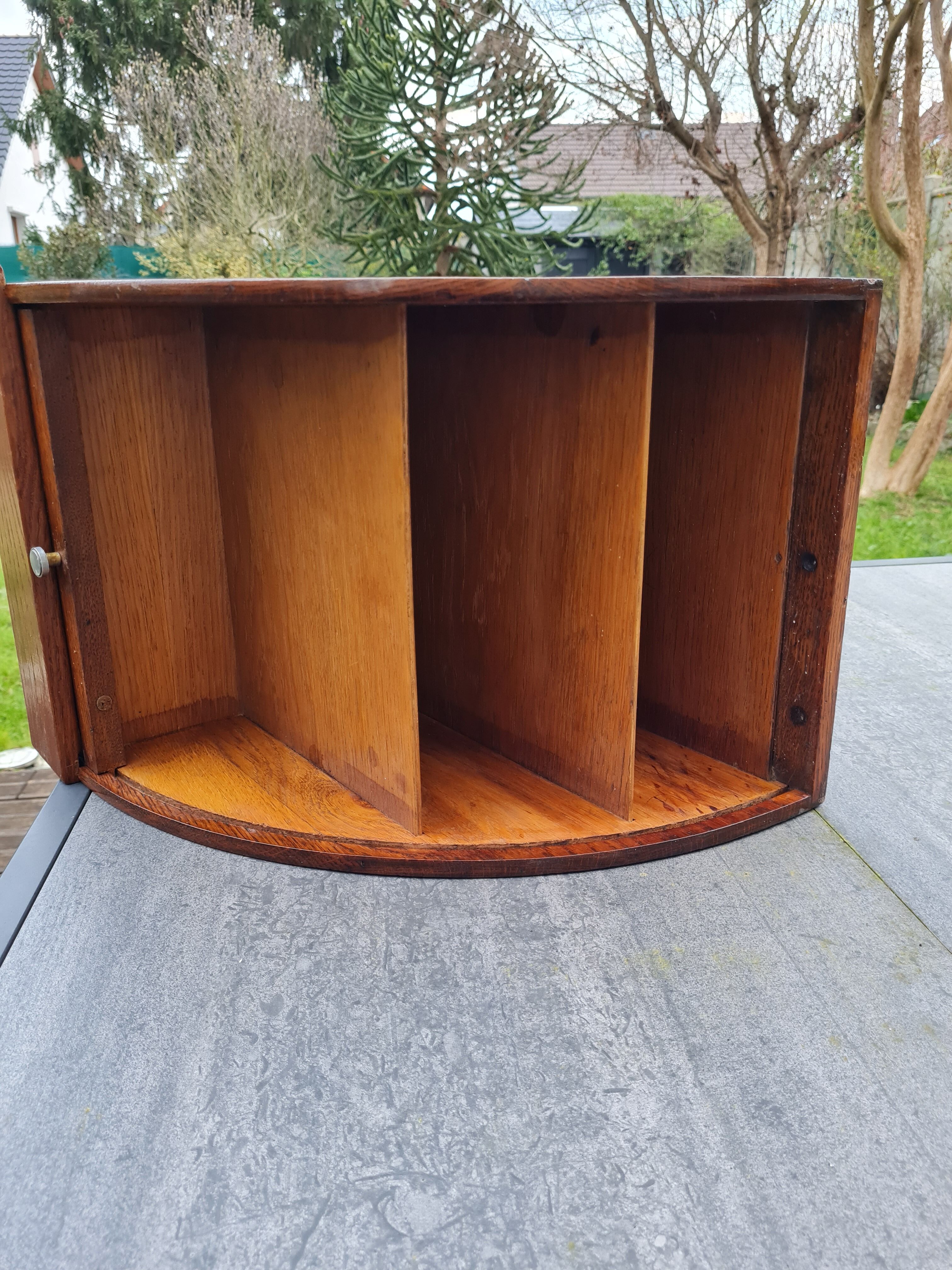 Trieurs de bureau demi cercle à rideau vintage en bois années 60