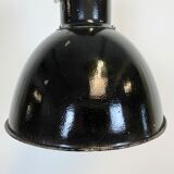 Industrial black enamel pendant light, 1930s