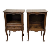 Pair of oak bedside tables in Louis XV style from the 1950s.
