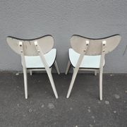 2 chairs in water green formica