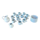 12 bistro coffee cups and 2 pots