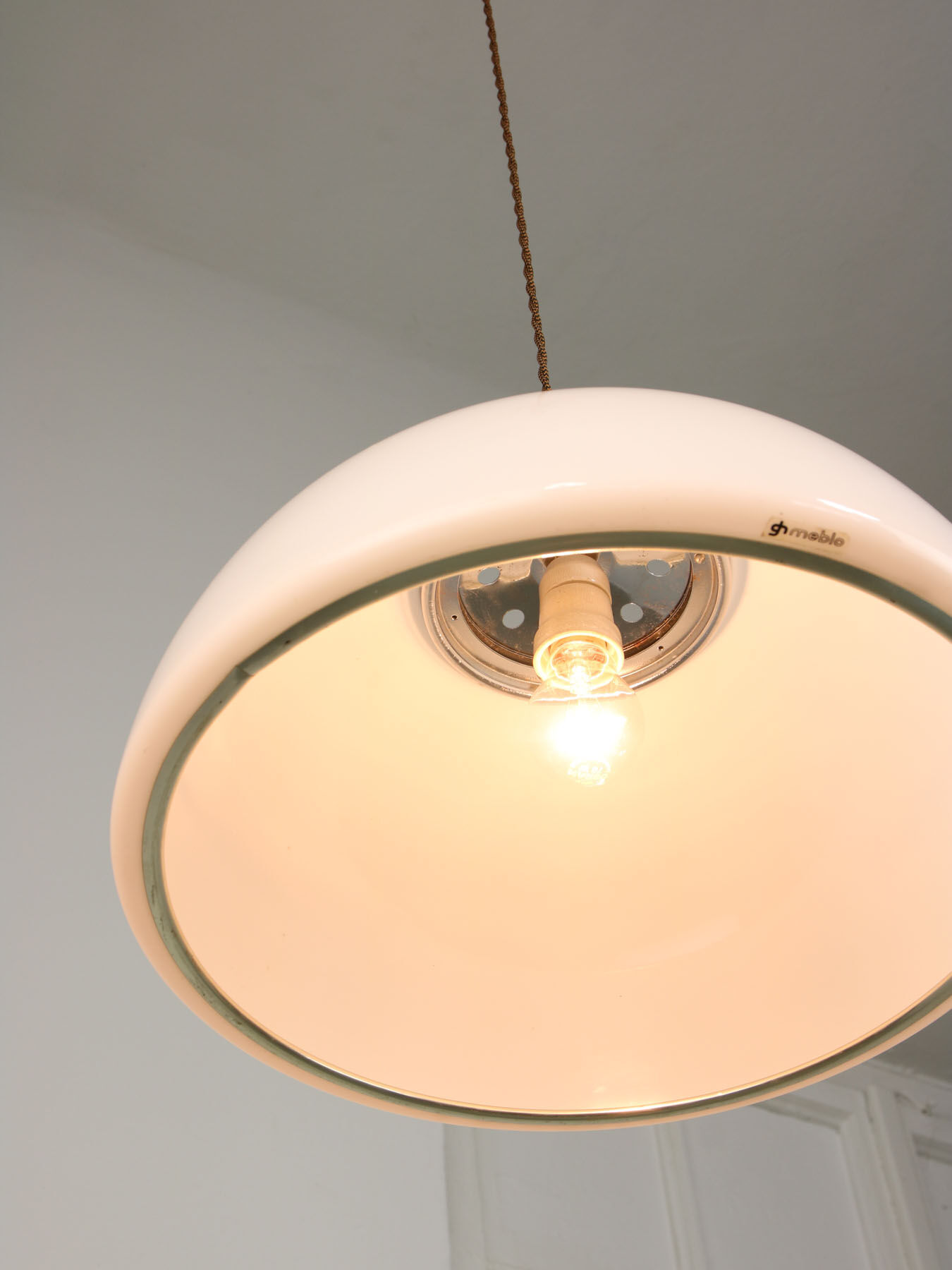 Mid-century Modern White Pendant Lamp from Guzzini, 1960s