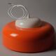 Fagerhults Belysning Pendant Lamp, Orange & White Acrylic, 1960s Space Age Design, Sweden