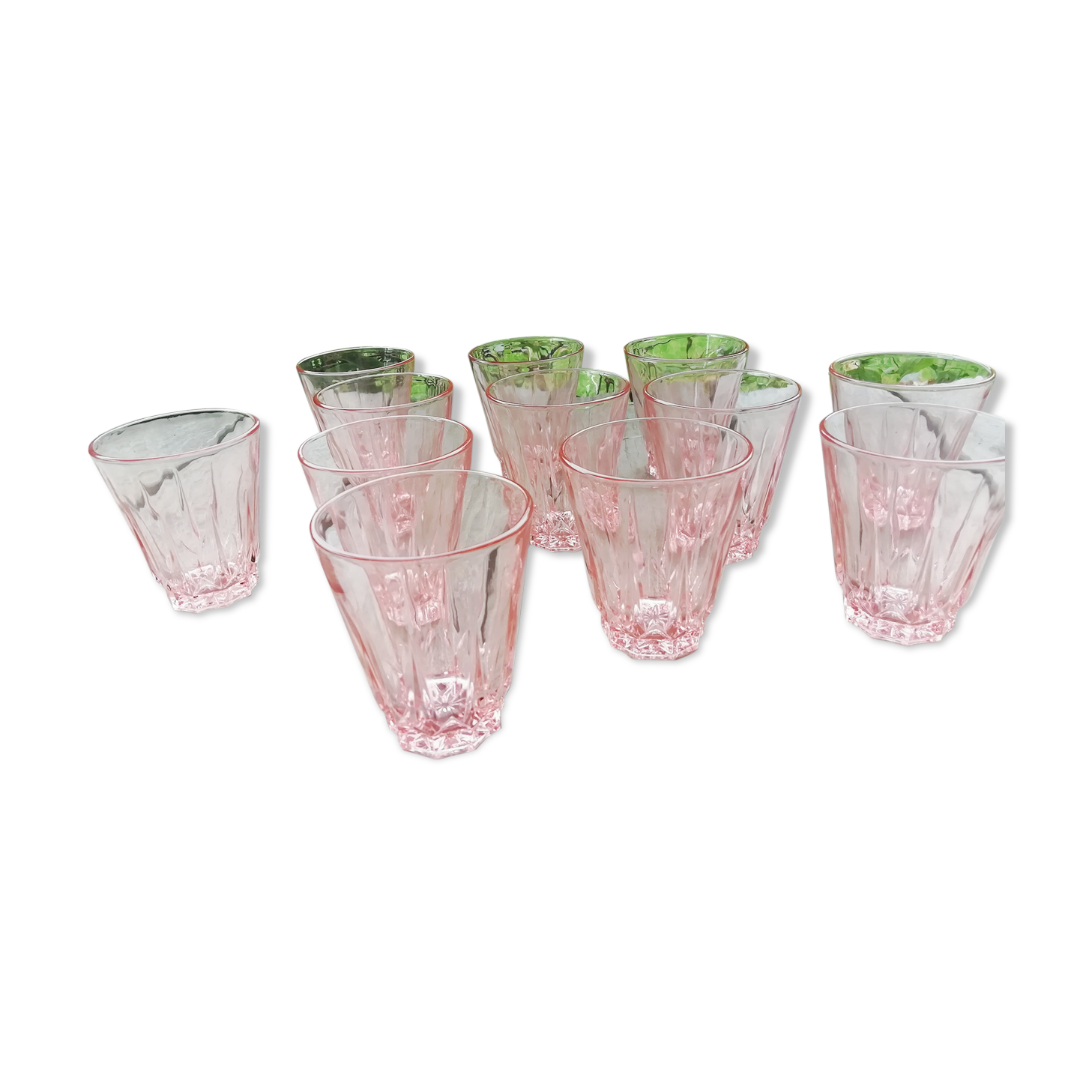Lot de 12 verres roses