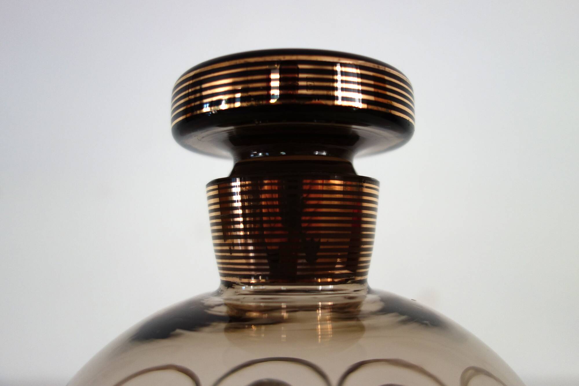 Liqueur service for two gilded crystal art deco Czechoslovakia