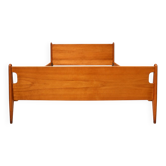 Lit double en bois, années 60