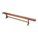 Banc de monastère extra-long en bois d'orme massif, vers 1850
