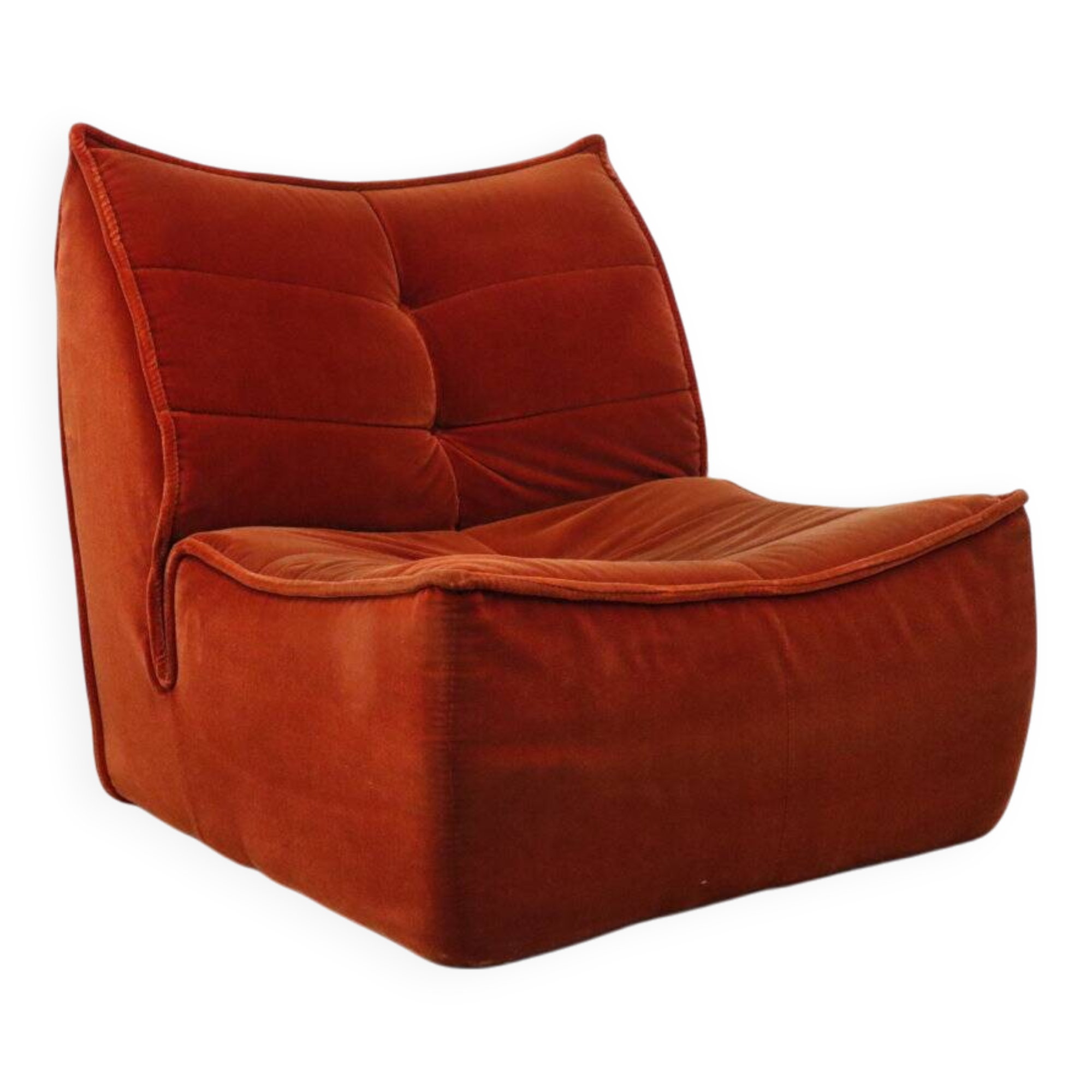 Vintage velvet armchair, 1970