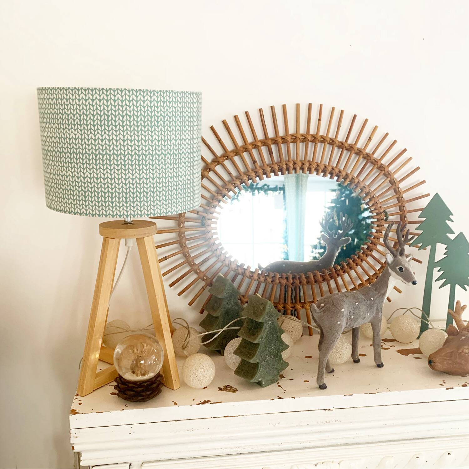 Vintage rattan mirror