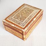 Old wooden box + mother-of-pearl