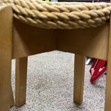 Pair of Scandinavian rush stools from the 70s