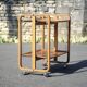 Vintage serving trolley, folding trolley, thermoformed wooden serving trolley
