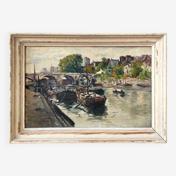 Oil on panel signed and dated 1948