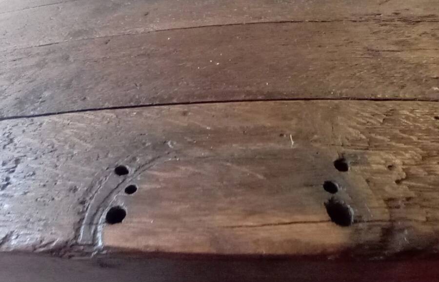 Industrial dining table with cast iron base