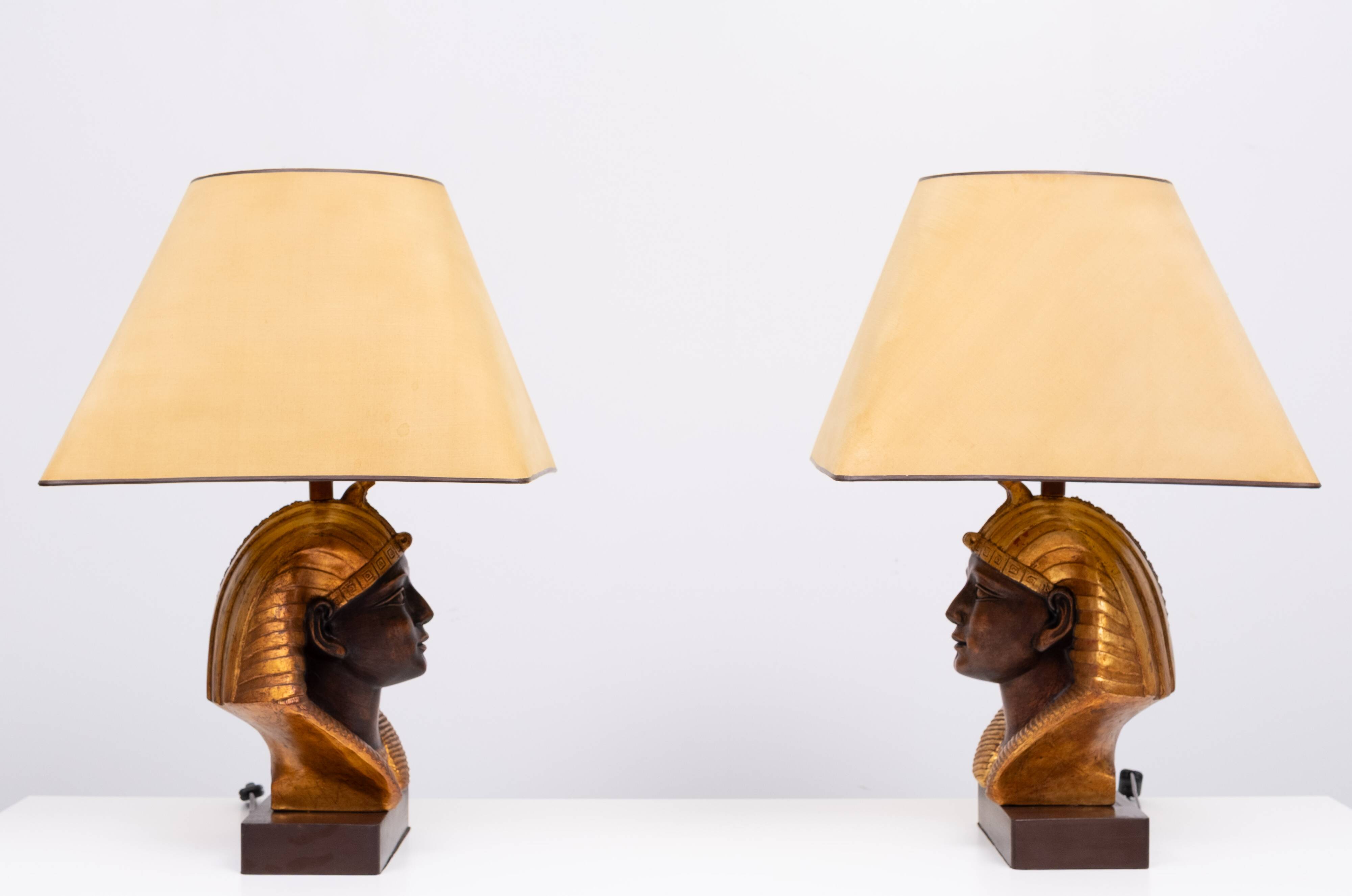 Large Ceramic Toetanchamon Table lamps 1970s