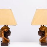 Large Ceramic Toetanchamon Table lamps 1970s