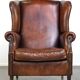 Large sheepskin wing chair with excellent colour and great seating comfort