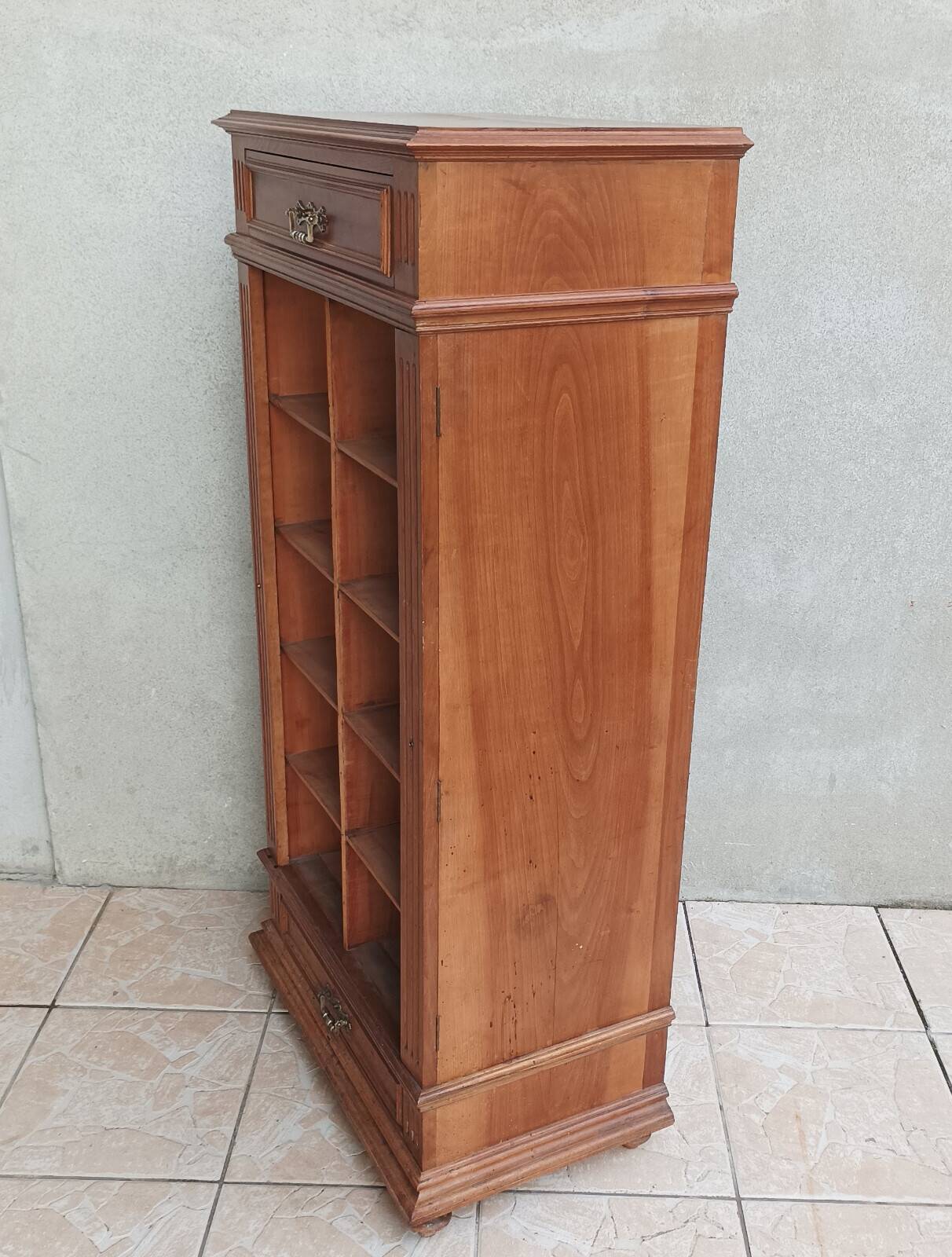 Walnut cabinet stamped BRUN.G.