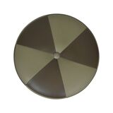Round Vintage Pouf Two-tone Faux Leather Patchwork