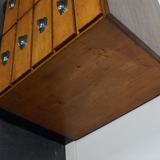 Apothecary cabinet or bank of drawers in oak and German pine mid-twentieth century