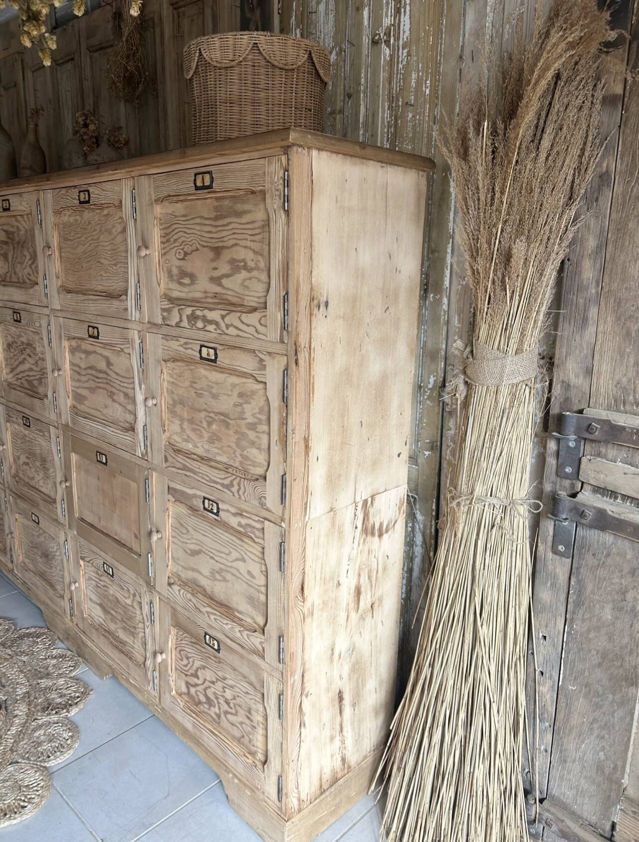 Fabulous workshop furniture with 16 lockers and doors.