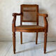 Barber chair with caning