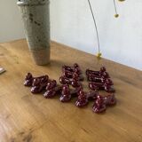 Red poodle ceramic knife holder