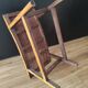 Vintage Asian stool or footrest in honey bamboo and brown rattan